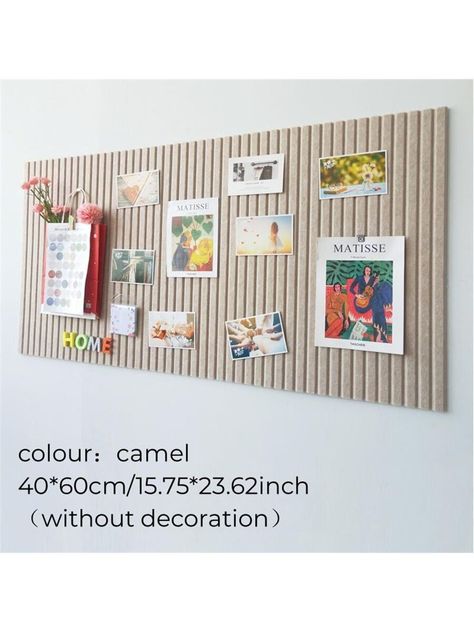 1pc 40*60cm Felted Grooved Board In Nordic Style For Displaying Photos And Artworks On Wall Or As Message BoardI discovered amazing products on SHEIN.com, come check them out! Scrable Wall Art, Photo Wall Door Frame, Displaying Small Art Prints, Art Display Wall Preschool, Playroom Art Frames, Board To Hang Kids Artwork, Wall Art Done By Kids, Montessori Art Work Display, Hanging Childs Artwork