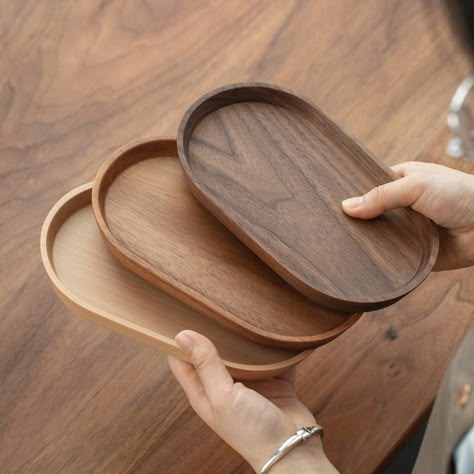 Dessert Sushi, Coffee Snacks, Coffee Tray, Wooden Trays, Wooden Serving Trays, Oval Tray, Cnc Projects, Serving Tray Wood, Snack Tray