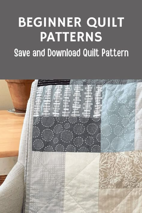 Beginner quilt patterns Quilts With 5 Fabrics, Quilting Patterns Beginner, Two By Two Quilt Pattern, Stack Quilt Pattern, Quilts Made From Rectangles, Beginner Quilting Tips, Simple Quilting Pattern, Easy Square Quilts For Beginners, Plain Quilt Patterns