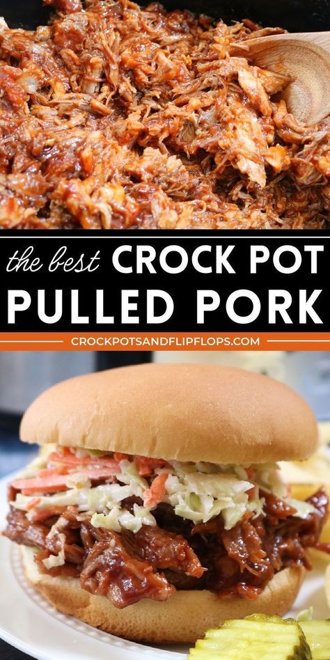 Pulled Pork Crock Pot Recipes, Pulled Pork Crock Pot, Pulled Pork Crock, Crockpot Pulled Pork Bbq, Crock Pot Pulled Pork, Crock Pot Bbq, Pork Dinners, Crock Pot Pulled Pork Recipe, Easy Pulled Pork