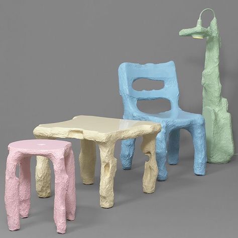 “Reversed Process Furniture” by Philipp Aduatz (2014) via @maggieontherocks  #pastels #furniture #furnituredesigns #texture #color #colorpalette #colorcombinations Odd Furniture, Virtual Room, Weird Furniture, Abstract Concept, Object Design, Papel Mache, Chaise Design, Dresser Decor, Decoration Inspiration