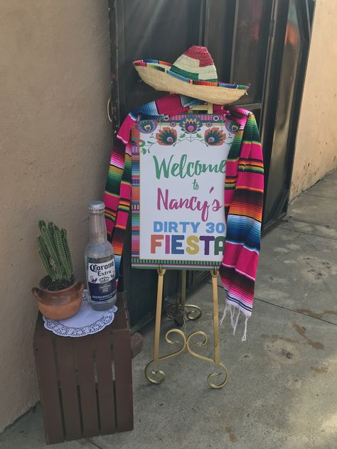 30th Birthday Fiesta Mexican Party, Fiesta Theme Welcome Sign, 50th Birthday Party Mexican Theme, Fiesta Theme Family Reunion, 60 Birthday Party Ideas Mexican, 70th Fiesta Birthday Party, Fiesta Signs Diy, 30 Mexican Birthday Party, Fiesta Theme Decor