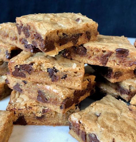 Brown Butter Bourbon Blondies — LaLa Lunchbox Bourbon Blondies, Brown Butter Bourbon, Brown Butter Blondies, Butter Bourbon, Cookies And Bars, Ok Fine, Chocolate Bourbon, Blondies Recipe, Browned Butter