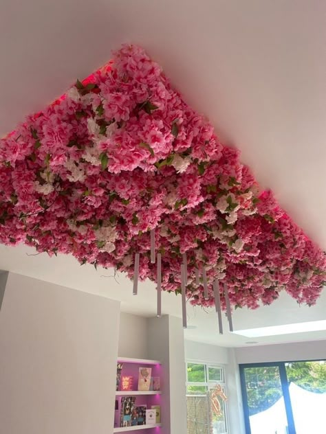 Ceiling Lighting Ideas, Resurrection Garden, Succulent Landscape, Beauty Room Salon, Flower Ceiling, Trailing Flowers, Aisle Runners, Spring Lookbook, Cherry Blossom Flower