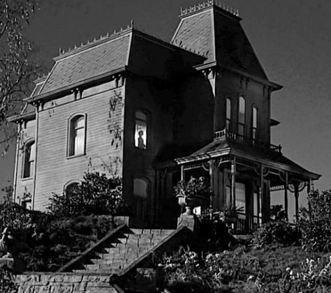 The antagonist, Norman Bates, became synonymous with the notion of “evil” not lurking in dark cellars or nightmare forests, but in your own “safe” neighborhood. Description from thehorrorseeker.com. I searched for this on bing.com/images Hitchcock Movies, Alfred Hitchcock Movies, Hitchcock Film, Dolph Lundgren, Creepy Houses, Norman Bates, Clive Owen, Janet Leigh, Anthony Perkins