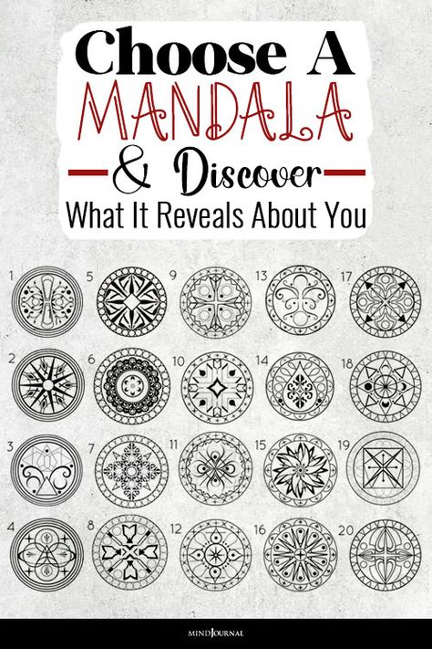 Choose A Mandala And Discover What It Reveals About You Mandala Symbols And Meanings, Karma Mandala Tattoo, Mandala Meaning Symbols Spiritual, Mandala Symbols Meanings, Mandela Meanings, Mandala Meaning Symbols, How To Draw A Mandala, Mandala Art With Quotes, Mandala Art Tattoo