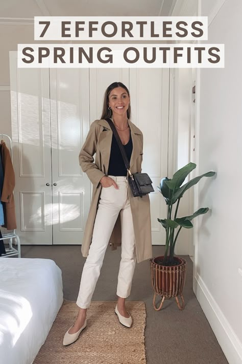 Neutral Spring Outfit With Ballet Flats Spring Outfits 2022 Trends Over 50, Classic Spring Summer Outfits, Spring Outfits For Work 2023, Simple Spring Outfits For Work, Simple Spring Outfits 2023, Classic Outfits Spring, Easy Spring Outfits Work, Best Spring Outfits 2023, Spring Summer Casual Outfits