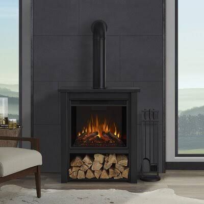 Installing a Wood Burner Without a Chimney | Direct Stoves Faux Foyer, Black Electric Fireplace, Indoor Electric Fireplace, Freestanding Fireplace, Real Flame, Diy Fireplace, Indoor Fireplace, Electric Stove, Stove Fireplace