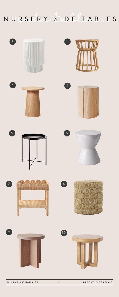 Nursery Table Side, Nursery Chair Side Table, West Elm Nursery Ideas, Nursery Chair And Side Table, Natural Neutral Nursery, Nursery Side Table Decor, Nursery Furniture Dressers, Neutral Side Table, Rugs For Nursery Neutral