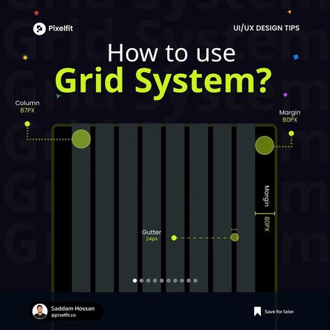 Follow our easy grid systems guide for organizing layout in design What Are Grid Systems in Design? A grid is a system for organizing layout in design. UX/UI designers also work extensively with grid layouts, since they serve as a foundational structure for interface designs (like web pages, mobile apps, and other digital interfaces). Not only do grids help to visually organize design elements, but they also serve as a vehicle to improve the user experience by enhancing readability, clarif... Grid System Layout, Grid System Design, Grid Web Design, Grid Layout Design, Tech Infographic, Grid Website, Web Grid, Personal Website Design, Ux Design Principles