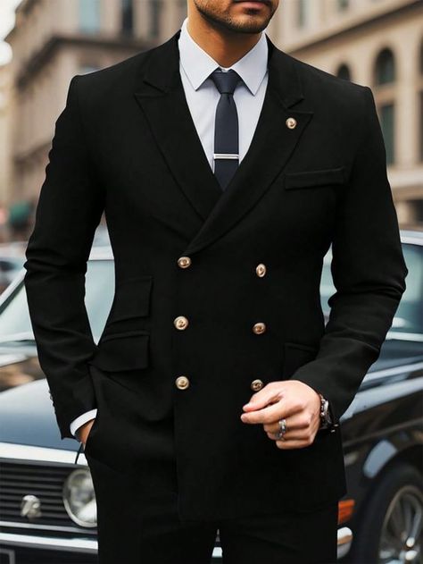 Men Coat Pent Design, Designer Pent, Double Breasted Blazer Men, Double Breasted Suit Men, Best Wedding Suits, Male Dress, Winter Wedding Outfits, Stylish Mens Suits, Long Sleeve Suit