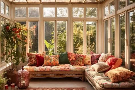 22 Small Conservatory Ideas To Enhance Your Space - Within Home Conservatory Family Room, Office In Conservatory, Orangery Interior Ideas, 1920s Conservatory, Curtains Conservatory, Conservatory Decor Cosy, Boho Conservatory, Rustic Conservatory, Lean To Conservatory Ideas