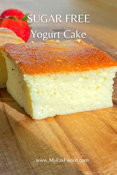 Sugar Free Energy Dessert, Sugar Free Cakes Recipes, Flourless Yogurt Cake, Keto Yogurt Cake, No Sugar Cake Recipe, Healthy Cake Recipes No Sugar, Keto Greek Yogurt Recipes, Yogurt Mug Cake, Yogurt Cake Recipe Easy