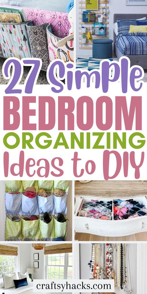 Storage Ideas For Bedrooms Organizing, Bedroom Organizer Ideas, Organization Ideas For The Home Bedroom, How To Organize Your Room, Organization Ideas For Small Bedrooms, Organizing Ideas For Bedrooms, Girls Bedroom Organization, Bedroom Organization Hacks, Diy Clothes Organiser