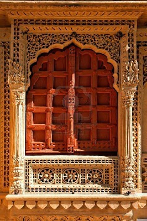 india rajasthan jaisalmer jain temple Wooden Window Design, Window Arch, Arch Windows, Indian Temple Architecture, Window Architecture, India Architecture, Ancient Indian Architecture, Mughal Architecture, Jain Temple