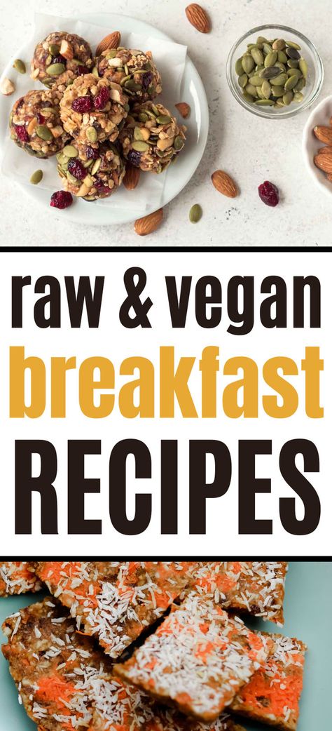 These raw vegan recipes are all healthy and great for breakfast. Raw Vegan Fruit Recipes, Raw Vegan Inspiration, Raw Vegan High Protein, Raw Food Romance, Raw Vegan Pancakes, Plant Based Raw Recipes, Raw Food Breakfast Ideas, Fully Raw Kristina Recipes, Raw Vegan Breakfast Recipes