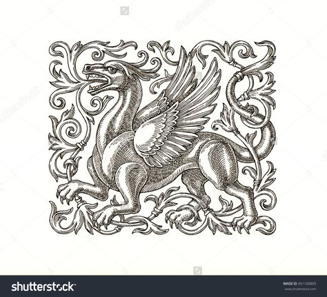 Dragon Ornament, Medieval Pattern, Medieval Drawings, Types Of Dragons, Medieval Dragon, Pottery Painting Designs, Dragon Illustration, Japanese Dragon, Medieval Art