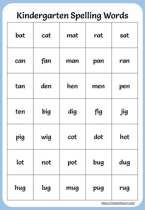 Kindergarten Spelling Words Spelling Word Activities Kindergarten, Spelling Test Kindergarten, Kindergarten Weekly Spelling Words List, Spelling For Preschoolers, Dictation Words For Kindergarten, Preschool Spelling Words, Spelling Words Kindergarten, Kindergarten Words List, Spelling Words For Kindergarten