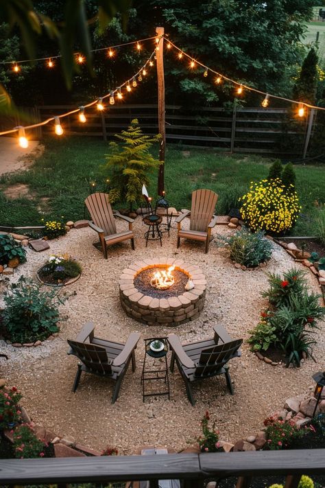 Outdoor Fire Pit Area, Fire Pit Landscaping, Backyard Renovations, Backyard Remodel, Backyard Inspiration, Ideas Patio, Patio Decorating Ideas, Backyard Inspo, Backyard Fire