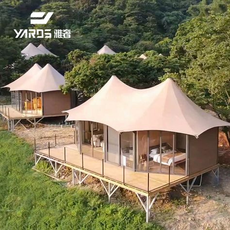 Tropical Resort Design, Resort Cabins, Tent Living, Big Tents, Large Tent, Luxury Tents, Canvas Tent, Micro House, Resort Design