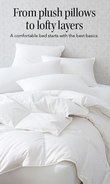 Garnet Hill Bedding Basics. From Plush Pillows to Lofty Comforters. A Comforter Bed Starts with the Best Bedding Basics. Pillow Photoshoot, Mattress Photoshoot, Bedding Hacks, Bedding Photography, Amazon Ads, Bedskirts, Big Pillow, French Style Bedroom, Down Duvet