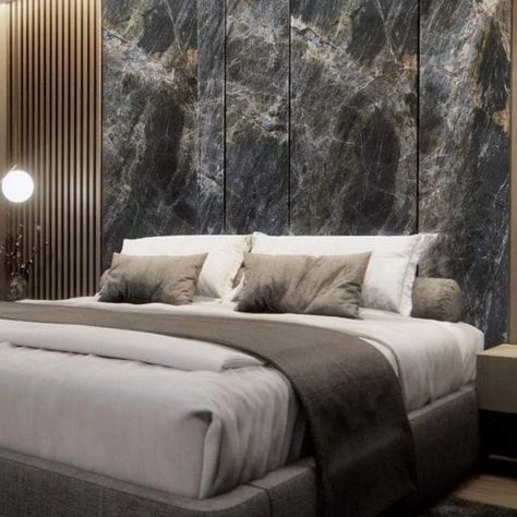 Bedroom Design ✨️| Interior design ✨️👌 . . . . #trendingpost #bedroomtour #luxurybedroomdesign #smartlighting #bedroominteriors #trendinginterior #mainbedroom #luxuryinteriordesign #bedroomdecor #lightingdesign #bedroomdesign #glamhomedecor #sethiglassplywood #bedroominteriorstyping #maximalistinteriors #beforeandafter #explorepage #hairhack #icecreamrecipe #interiordesign #fypシ゚viralシ #dreaminteriors #bedroominterior #cookinghacks Black Marble Bedroom, Marble Bedroom Ideas, Marble Floor Bedroom, Stone Headboard, Bedroom Marble, Art Tattoos Men, Tattoos Men Leg, Marble Bedroom, Hotel Bedroom Design