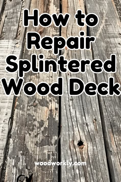 Revitalize your deck with our expert tips for repairing splintered wood! From assessing the damage to executing seamless repairs, we've got you covered. Restore safety and beauty to your outdoor space effortlessly! #DeckRepair #WoodDeckMaintenance #OutdoorLiving #DIYHomeImprovement Deck Repair On A Budget, Deck Restore, Redo Deck Ideas Diy, Deck Redo, How To Fix Rotten Wood On Deck, Deck Refinishing Ideas, Wood Sealer Outdoor, Refinishing Deck, Refinish Deck