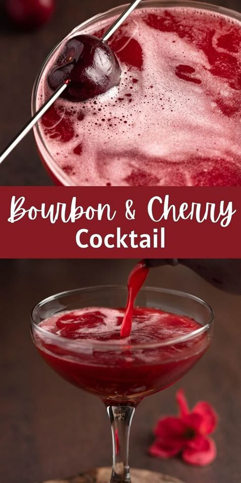 Red Whiskey Cocktails, Cherry Whiskey Cocktail, Cherry Schnapps Drinks, Cherry Liquor Cocktails, Bourbon Cherry Smash, Cherry Syrup For Drinks, Dried Fruit For Cocktails, Bourbon Cherry Cocktail, Cherry Whiskey Drinks