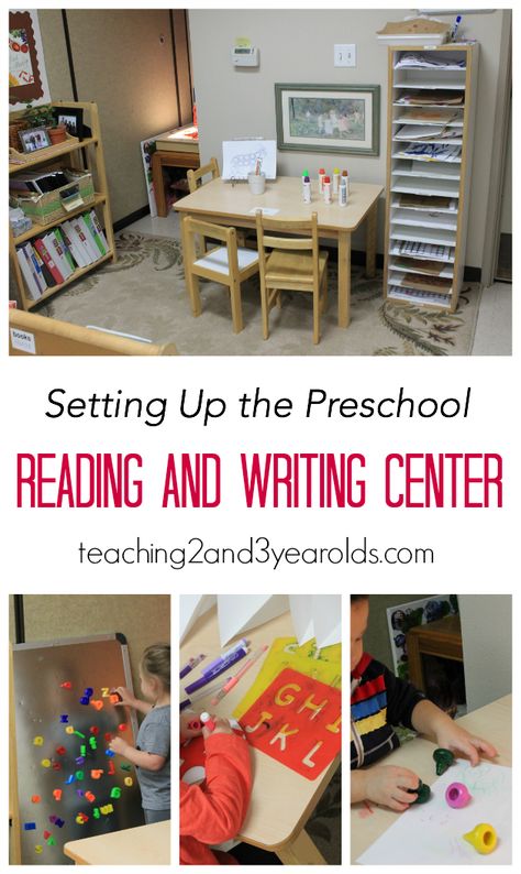 Creating a writing center in the preschool classroom can be easy and fun! Check out the tips and photos this veteran preschool teacher shares. Teachers will be motivated to set up their own centers - just in time for back-to-school! Writing Station Preschool, Reggio Writing Center, Preschool Writing Center Ideas, Preschool Writing Center Activities, Preschool Writing Center, Writing Center Ideas, Prek Centers, Writing Center Preschool, August Ideas