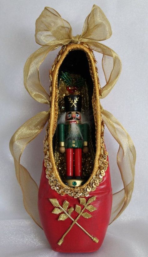 Ballet Crafts, Ballet Nutcracker, Kristina Webb, Dance Crafts, Nutcracker Christmas Decorations, Pointe Shoe, Ballet Shoe, Nutcracker Ballet, Point Shoes