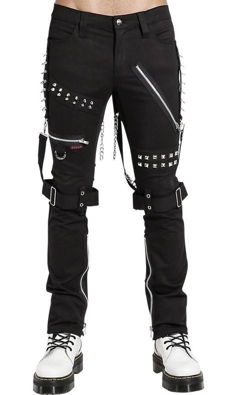 Punk Cyberpunk, Gothic Trousers, Tripp Nyc Pants, New York Streetwear, Tripp Pants, Gothic Pants, Extreme Fashion, Oc Outfits, Combat Trousers