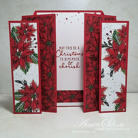 Folded Christmas Cards, Christmas Whimsy, Pop Up Christmas Cards, Christmas Card Tutorials, Christmas Portrait, Boughs Of Holly, Card For Christmas, Fancy Fold Card Tutorials, Stamped Christmas Cards