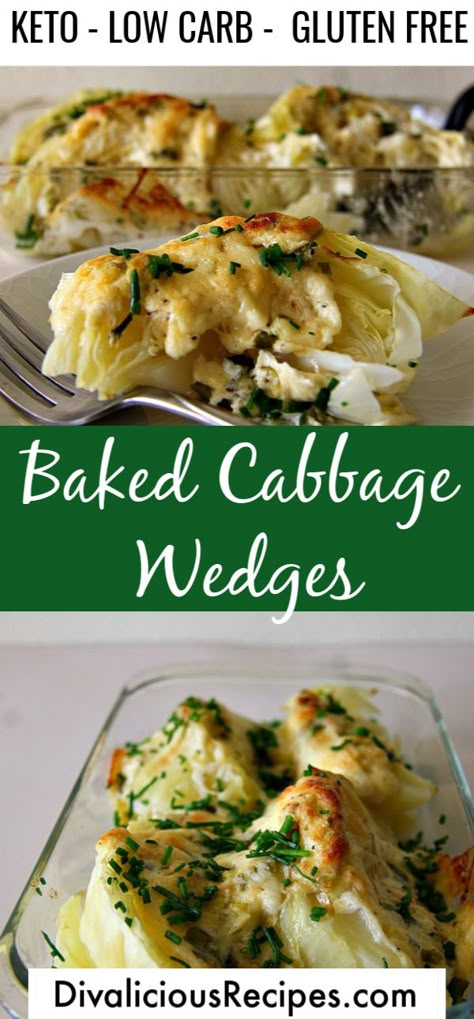 Baked Cabbage Wedges, Cheesy Cabbage Casserole, Cheesy Cabbage, Cabbage Wedges, Cabbage Side Dish, Keto Veggies, Baked Cabbage, Low Carb Side, Keto Sides