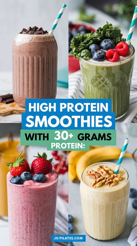 A vibrant high protein smoothie made with delicious protein smoothies ingredients, perfect for protein shakes for breakfast and packed with nutrients. High Protien Smoothies, Easy Protein Shake Recipes, High Protein Breakfast Smoothies, Protien Smoothies Recipes, Easy Breakfast Meal Prep, Easy Protein Shakes, Breakfast Shakes Protein, Healthy Protein Smoothies, High Protein Smoothie Recipes