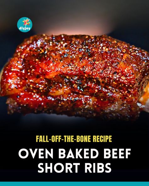 Easy Oven Baked Beef Short Ribs Beef Ribs Recipe Oven, Baked Beef Short Ribs, Beef Short Rib Recipes Oven, Beef Ribs In Oven, Beef Short Ribs Oven, Best Short Rib Recipe, Short Rib Recipes Oven, Baked Beef Ribs, Ribs Recipe Oven