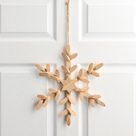 Natural Wood Snowflake Hanging Decor - World Market Christmas Decor Shopping, 4x4 Wood Crafts, Wood Snowflake, Anniversary Ornament, Creation Station, Wooden Snowflakes, Decor Shopping, St Nicholas, Wood Gifts