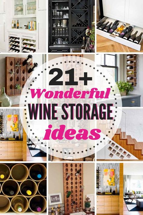 21+ Wine Storage Ideas For Your Home - The Heathered Nest Kitchen Cabinet Wine Storage, How To Store Wine Bottles, Creative Wine Storage, Wine Bottle Rack Ideas, Wine Bottle Storage Ideas, Diy Bottle Rack, Pantry Wine Rack, Pantry Wine Storage, Wine Storage Kitchen