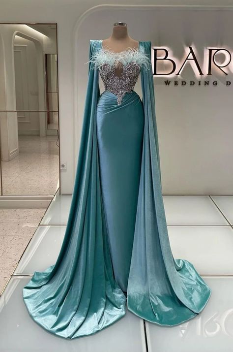 Sky Blue Evening Dress Feather Long Sleeves With Beadings Mermaid Appliques YL0131 Sky Blue Prom Dress With Sleeves, Blue Prom Dress With Sleeves, Luxury Prom Dresses, Sky Blue Prom Dress, Prom Dress With Sleeves, Cheap Evening Gowns, Colour Names List, Blue Evening Dress, Blue Prom Dress