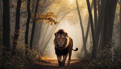 A majestic Lion elegantly strolling through a lush forest, this nature wallpaper truly captures the essence of the lion’s natural habitat. Available in HD and 4K Resolutions.  #nature #wildlife #naturewallpapers #wallpapers #natureimages #wildlifeimages #lion Lion Wallpaper For L Pad Teen, Nature Wallpaper For Laptop, Ultra Hd 8k Wallpaper Lion, Jaguar Wallpaper Laptop, Laptop Hd Wallpaper, Wallpaper Backgrounds Lion, Lion Hd Wallpaper 1080x1920, Lion Hd Wallpaper Desktop Wallpapers, Lion Pc Wallpaper 1920x1080