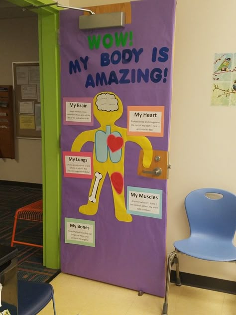 My Body School Nurse Office Door, School Nurse Door Decoration, Nurse Door Decorations, School Nurse Decorations, Nurse Decorations, School Nurse Door, School Nurse Elementary, Physical Education Bulletin Boards, Nurse Clinic