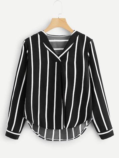 Dip Hem Blouse, Striped Shirt Women, Casual Shirt Women, Hem Blouse, Tops And Blouses, Striped Long Sleeve Shirt, Stripe Shirt, Casual Tops For Women, Girls Fashion Clothes