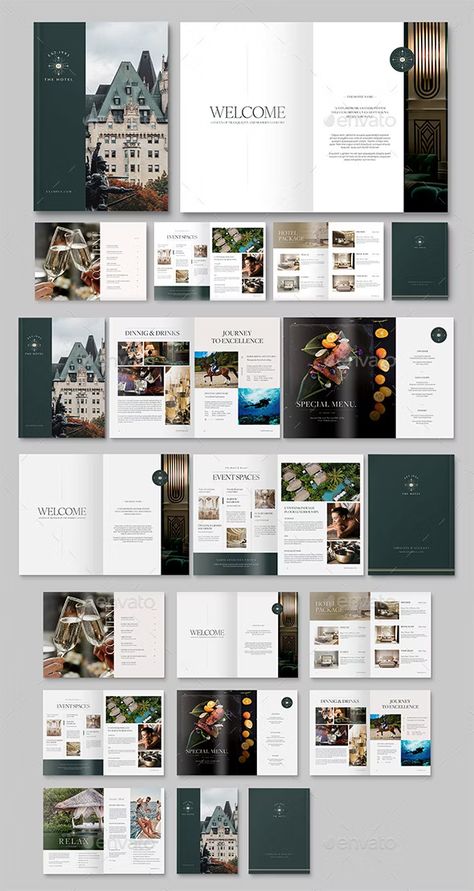 Hotel Brochure Template, Print Templates | GraphicRiver Hotel Catalog Design, Coffee Book Layout, Hotel Brochure Design Layout, Hotel Brochure Design, Design Layout Magazine, Hotel Magazine, Brochure Layout Design, Travel Magazine Layout, Booklet Design Layout