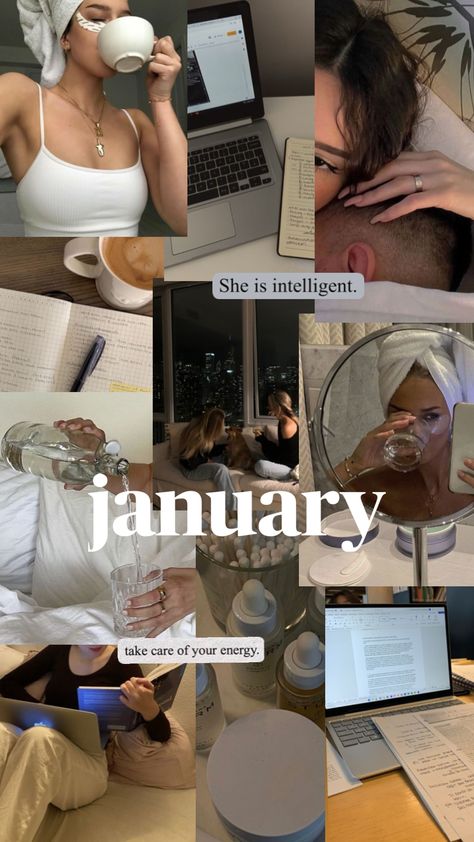 #cleangirl #study #academia #manifesting #manifest #vibes #moodboard #visionboard #selfcare #january #thatgirl #vibes #wallpaper Study Academia, Vibes Moodboard, January Mood Board, January Mood, Winter Arc, Vibes Wallpaper, Vision Board Inspiration, Healthy Lifestyle Inspiration, Board Inspiration