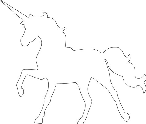 Unicorn Outline - Black & White Unicorn Quilt Pattern Unicorn Line Drawing Simple, Unicorn Outline Printable, Unicorn Line Art, Unicorn Drawings, Unicorn Outline, Unicorn Template, Unicorn Stencil, Unicorn Quilt, Unicorn Silhouette