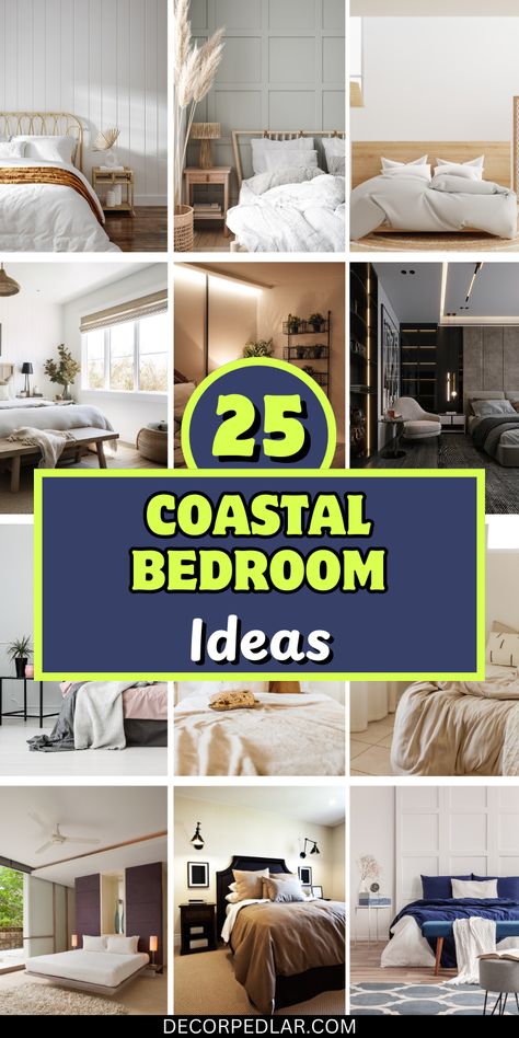 Transform your bedroom into a breezy beach retreat with 25 coastal-inspired design ideas. Dive into soothing ocean hues, natural textures, and nautical charm. #CoastalBedroom #BeachDecor Bedroom With Dark Furniture, Coastal Color Scheme, Light Blue Curtains, Coastal Bedroom Ideas, Rattan Bed Frame, Beach House Bedroom, Ocean Hues, Rattan Bed, Rustic Coastal