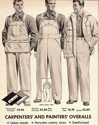 Historical Workwear, Japanese Workwear Vintage, 50s Workwear, 1950 Men, 1930s Mens Fashion, Painters Overalls, Don't Let The Pigeon, Old Gods Of Appalachia, American Vintage Clothing