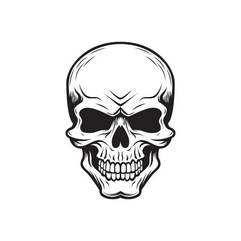 Skull Vector Logo, Face Skull Tattoo, Otf Logo, Old Clock Tattoo, Skull Background, Ed Roth Art, Chest Tattoo Stencils, Crow Tattoo Design, Ghost Horror