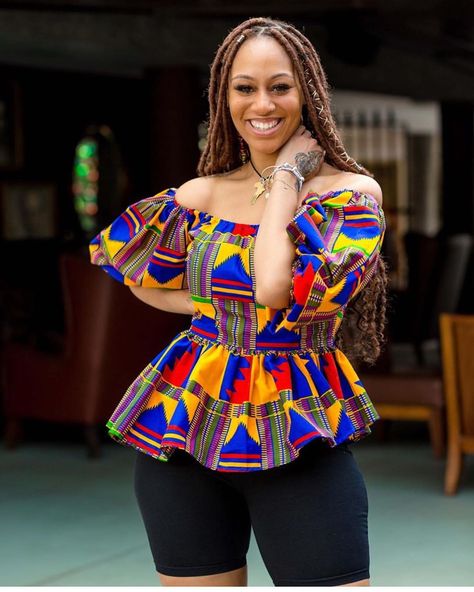 Ankara Top Styles, Kente Designs, Unique Tops, African Blouses, Ankara Tops, African Tops, African Print Tops, Short African Dresses, African Fashion Skirts