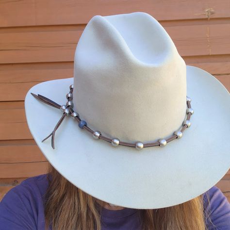 Steel Pearls Collection – RudyBlu Hat Bands Diy Ideas Western, Hat Bands Diy Ideas, Cowgirl Hat Bands, Cowboy Hat Ideas, Burn Hats, Western Hat Bands, Burnt Hats, Last Hoedown, Cowboy Hat Band