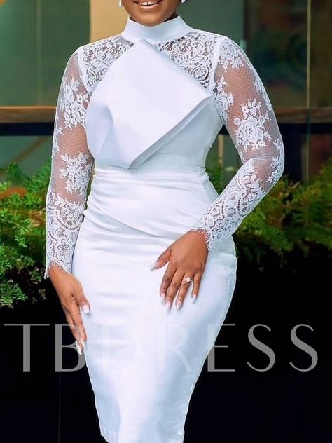 Civil Dress, Lace Dress Classy, Dresses Birthday, Marriage Dress, Civil Wedding Dresses, Short African Dresses, Lace Gown Styles, Classy Wedding Dress, Lace Dress Styles